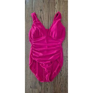 Lands End Slimming Conturing One-piece Bathingsuit Swimsuit Women's Size 12